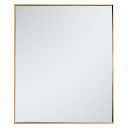 Elegant Decor Metal Frame Rectangle Mirror 30 Inch In Brass MR43036BR